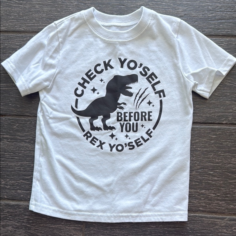 “Check Yo’self Before You Rex Yo’self” Tee - size 18 month